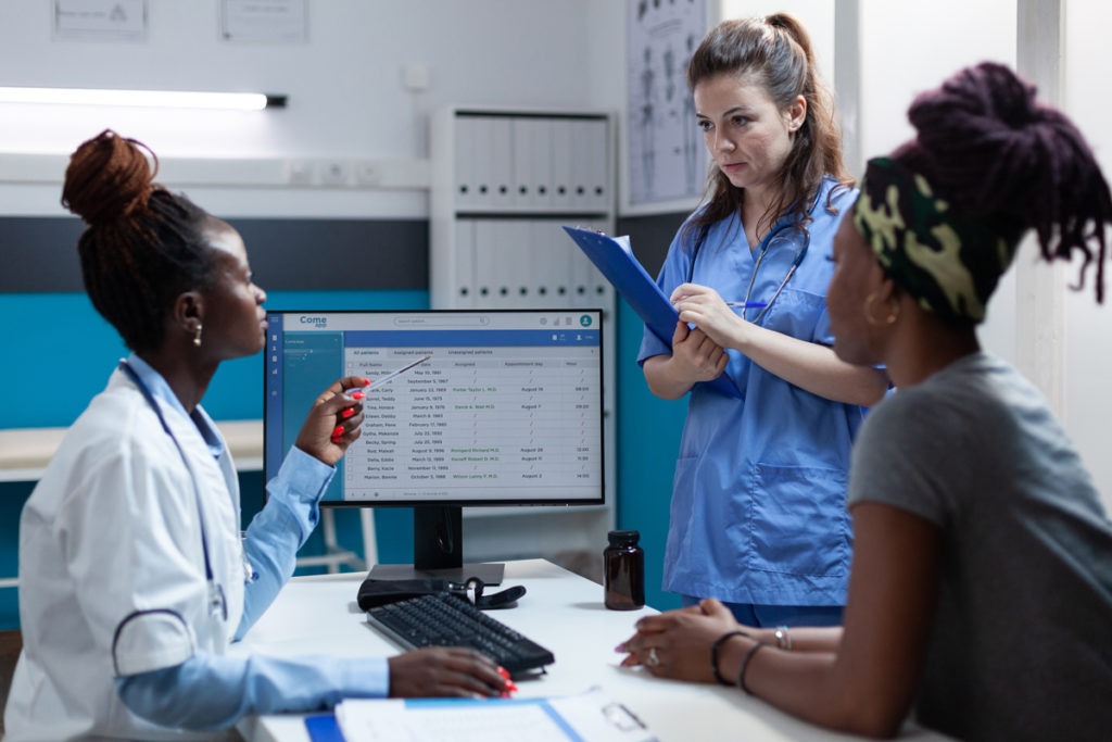 african american doctor discussing healthcare